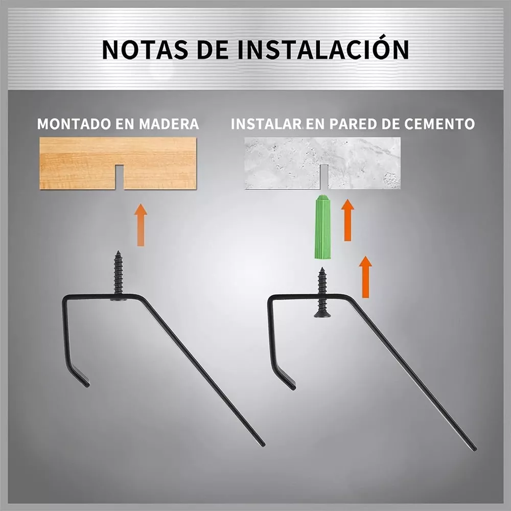 Foto 5 pulgar | Ganchos para Pared Belug Negro 10 Unidades