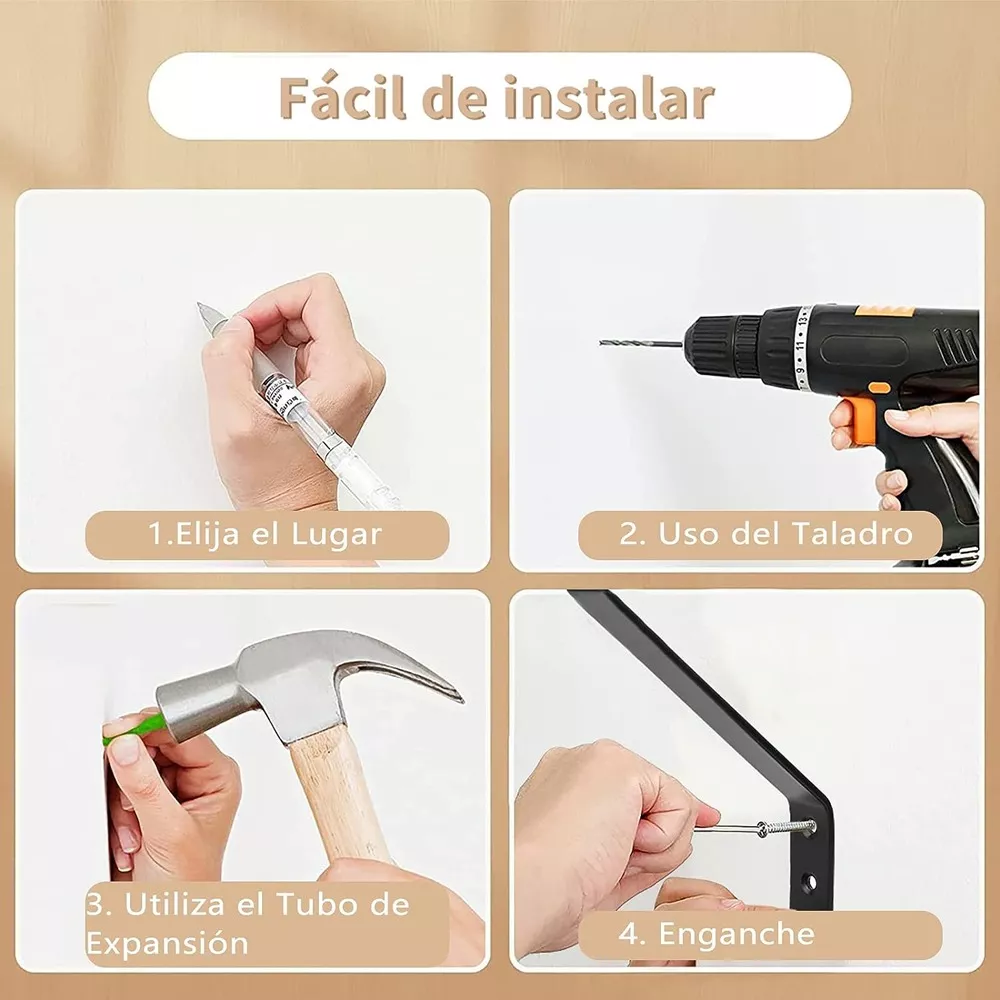 Foto 6 pulgar | Ganchos para Pared Belug Negro 10 Unidades