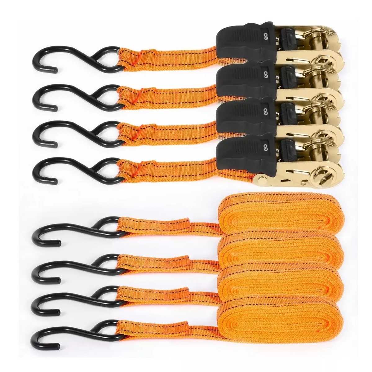 Kit 4pzs Sujetadores C/matraca 4.5m, Carga Máx 675kg Auto/moto Eo Safe Imports Esi-4760-1 Multicolor