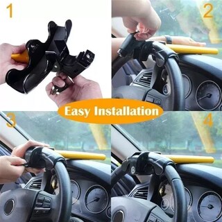Foto 3 | Candado De Seguridad Bastón Universal Auto/camioneta Amarillo Negro