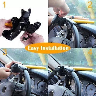 Foto 3 | Candado De Seguridad Bastón Universal Auto/camioneta Amarillo Negro