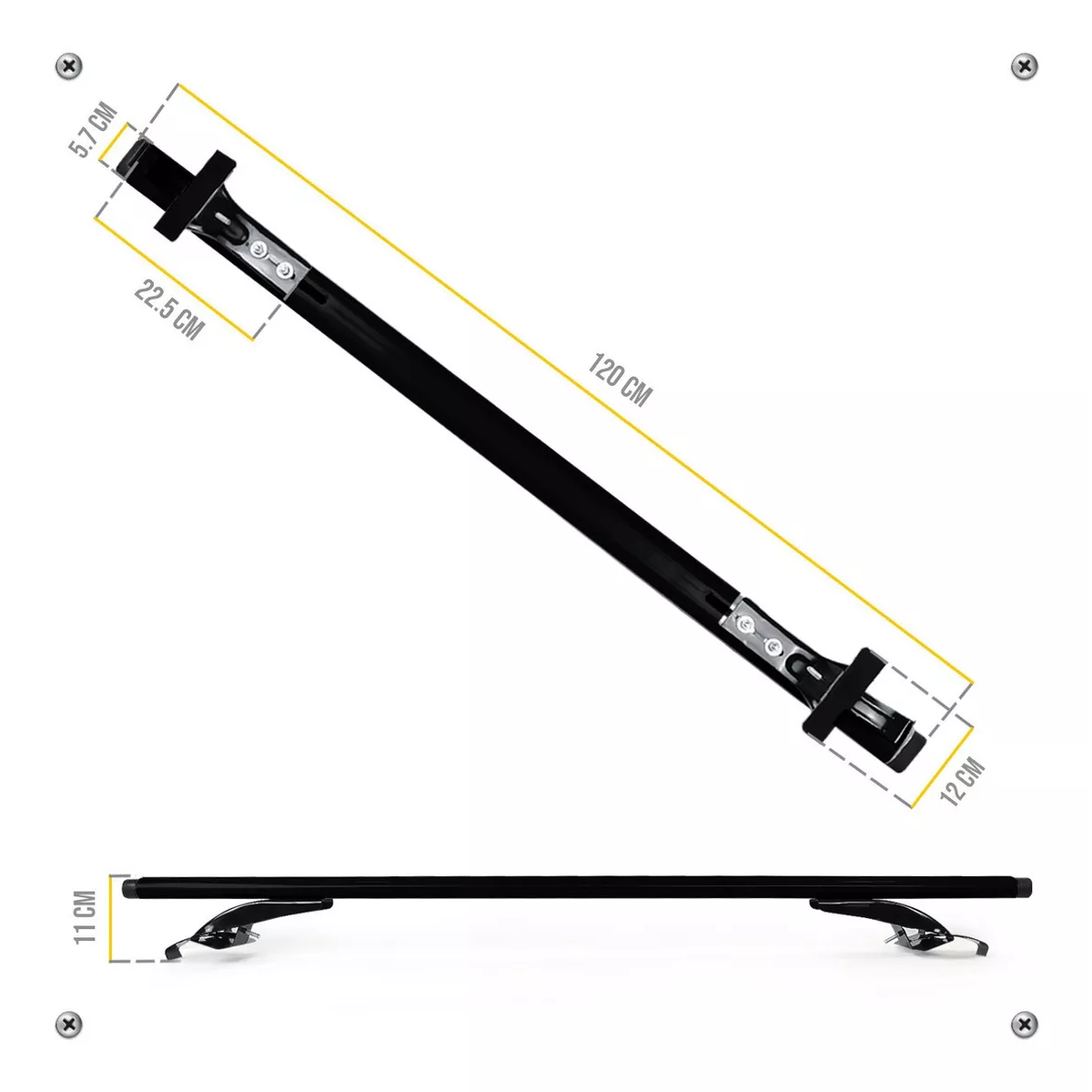 Foto 4 | Par Barras Portaequipaje Universales Autos Eo Safe Imports Esi-17854 Negro