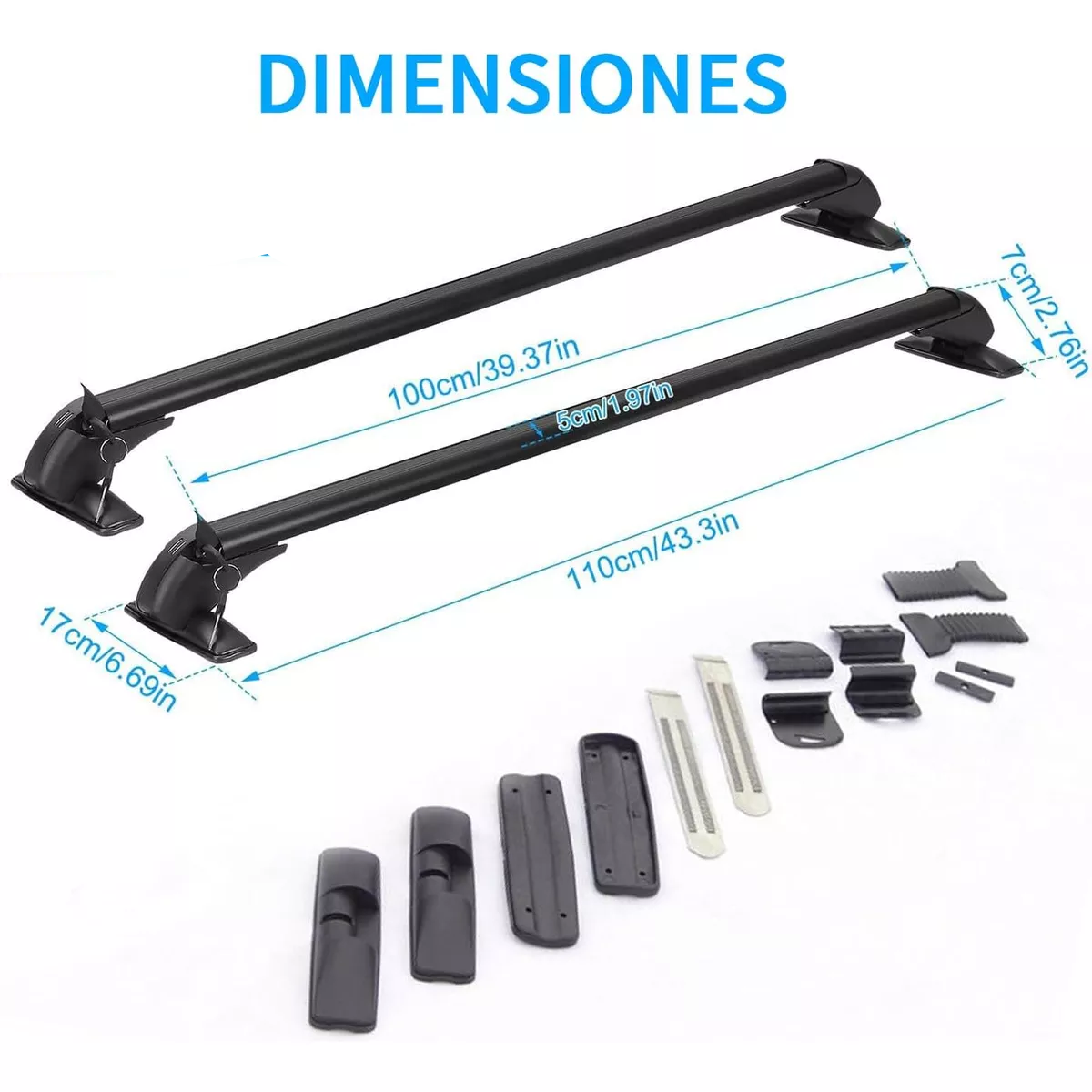Foto 3 pulgar | Barras Portaequipaje Universales Con Candado 110cm Eo Safe Imports Esi-17852 Negro