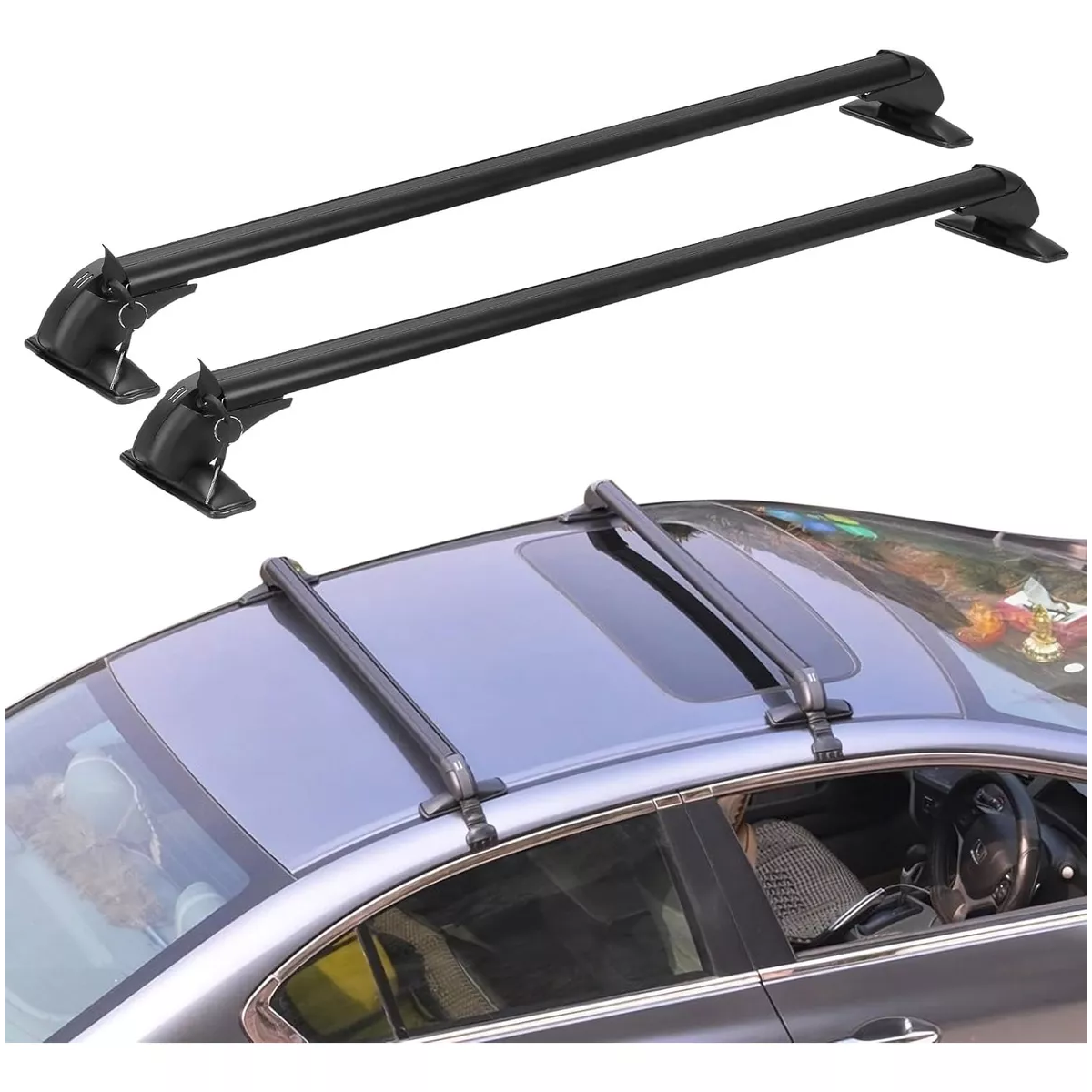Foto 4 pulgar | Barras Portaequipaje Universales Con Candado 110cm Eo Safe Imports Esi-17852 Negro