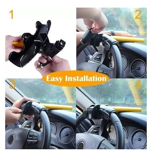 Foto 3 | Candado De Seguridad Bastón Universal Auto/camioneta Amarillo/negro