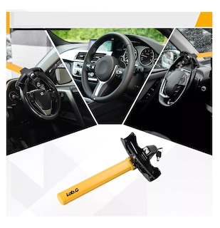 Foto 5 | Candado De Seguridad Bastón Universal Auto/camioneta Amarillo/negro