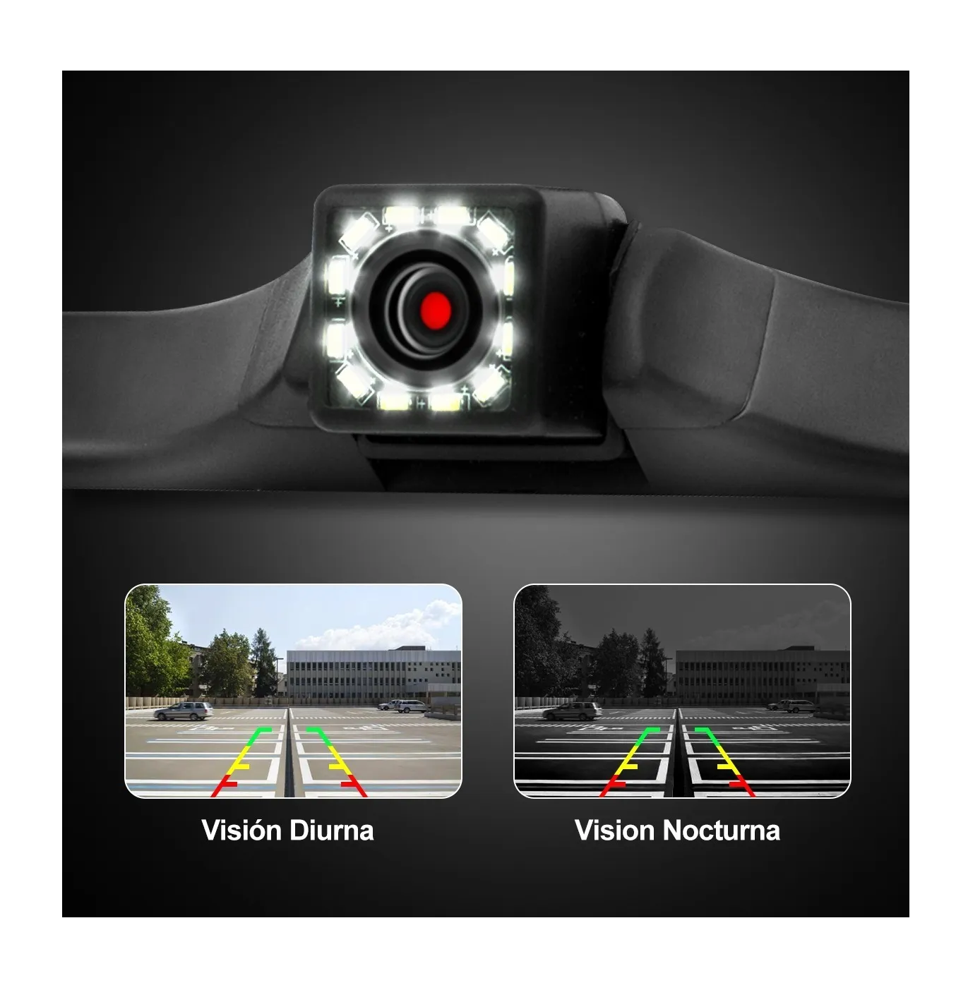 Foto 3 pulgar | Cámara De Marcha Atrás Para Coche 12 Luces Led Impermeable