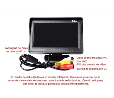 Foto 4 | Cámara Reversa Con Monitor Para Coche 4.3pulg Led Visión