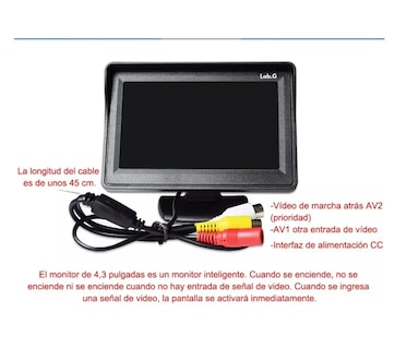 Foto 4 | Cámara Reversa Para Coche Con Monitor 4.3pulg Led Visión