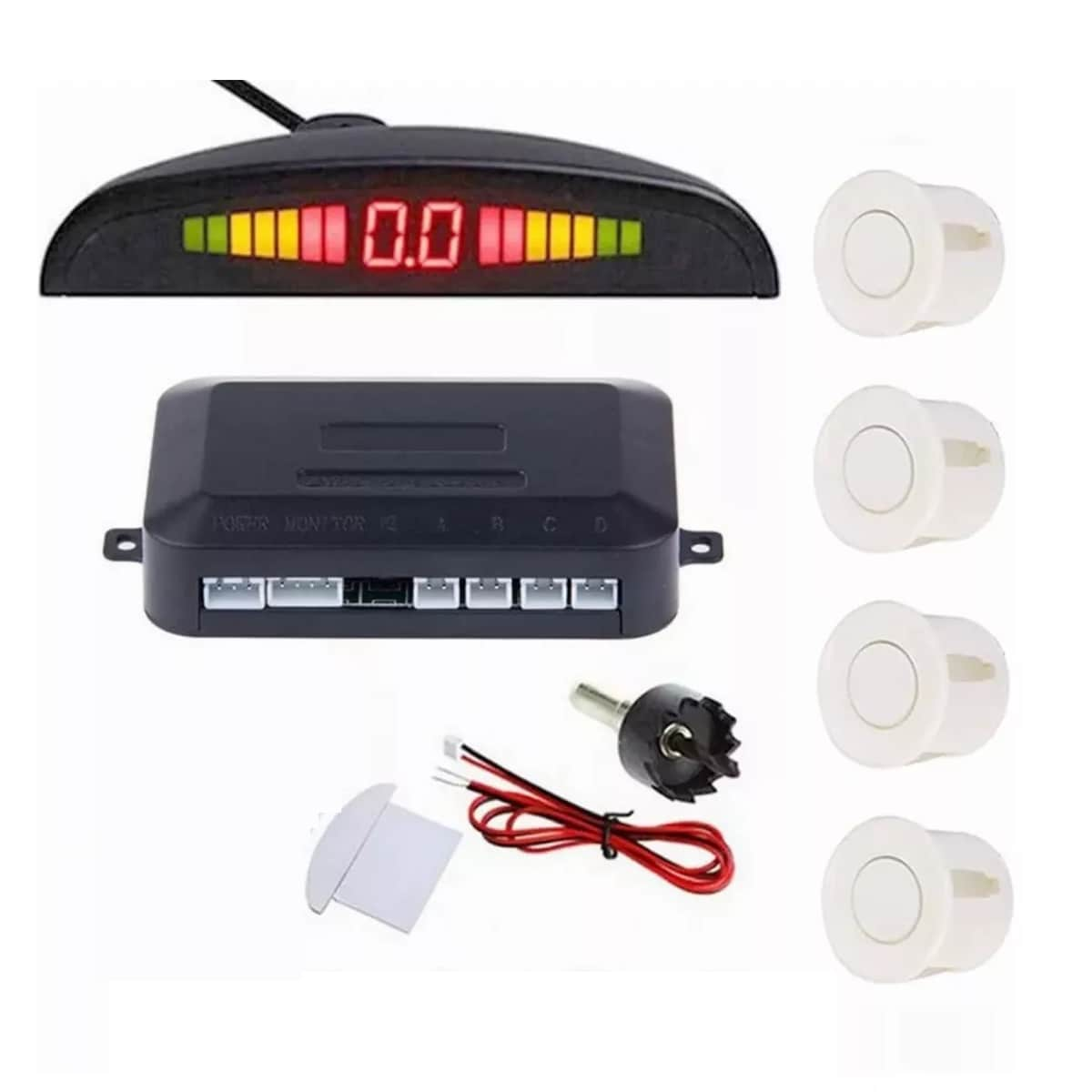 Sistema de Radar de Auto con 4 Sensores de Estacionamiento Eo Safe Imports Esi-12307 Blanco $539