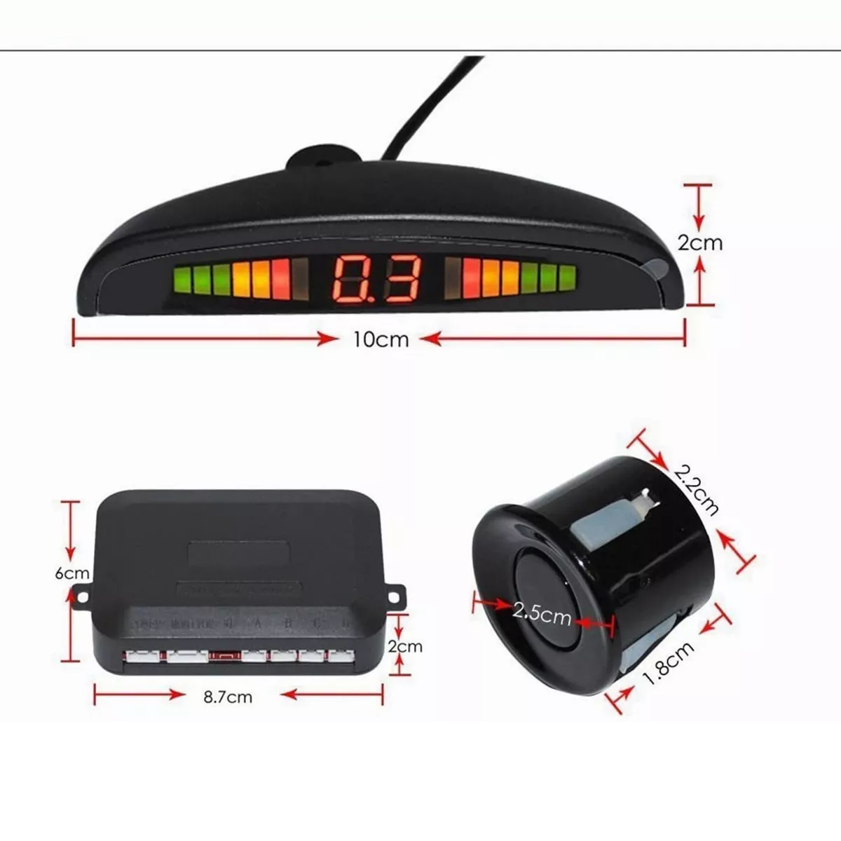 Foto 2 | Sistema de Radar de Auto con 4 Sensores de Estacionamiento Eo Safe Imports Esi-12307 Blanco