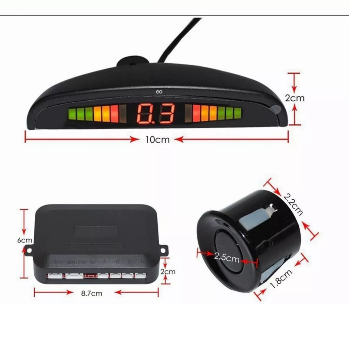 Foto 3 pulgar | Sistema De Radar De Auto Con 4 Sensores De Estacionamiento Eo Safe Imports Esi-12307-1 Blanco