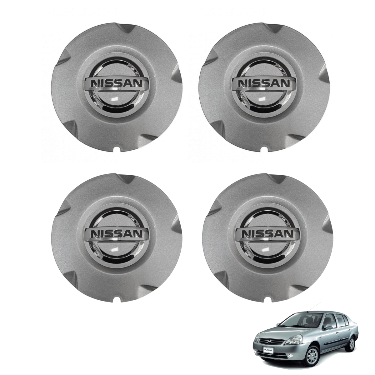 Foto 2 pulgar | Juego De 4 Tapones De Rueda Para Auto Nissan Platina 2002-2011 Original
