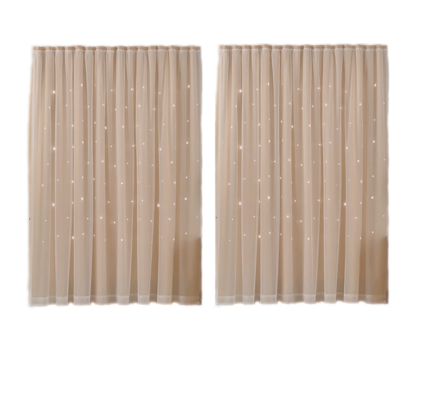 Cortinas Malubero 1.25 x 2.1 m color Beige 2 Piezas