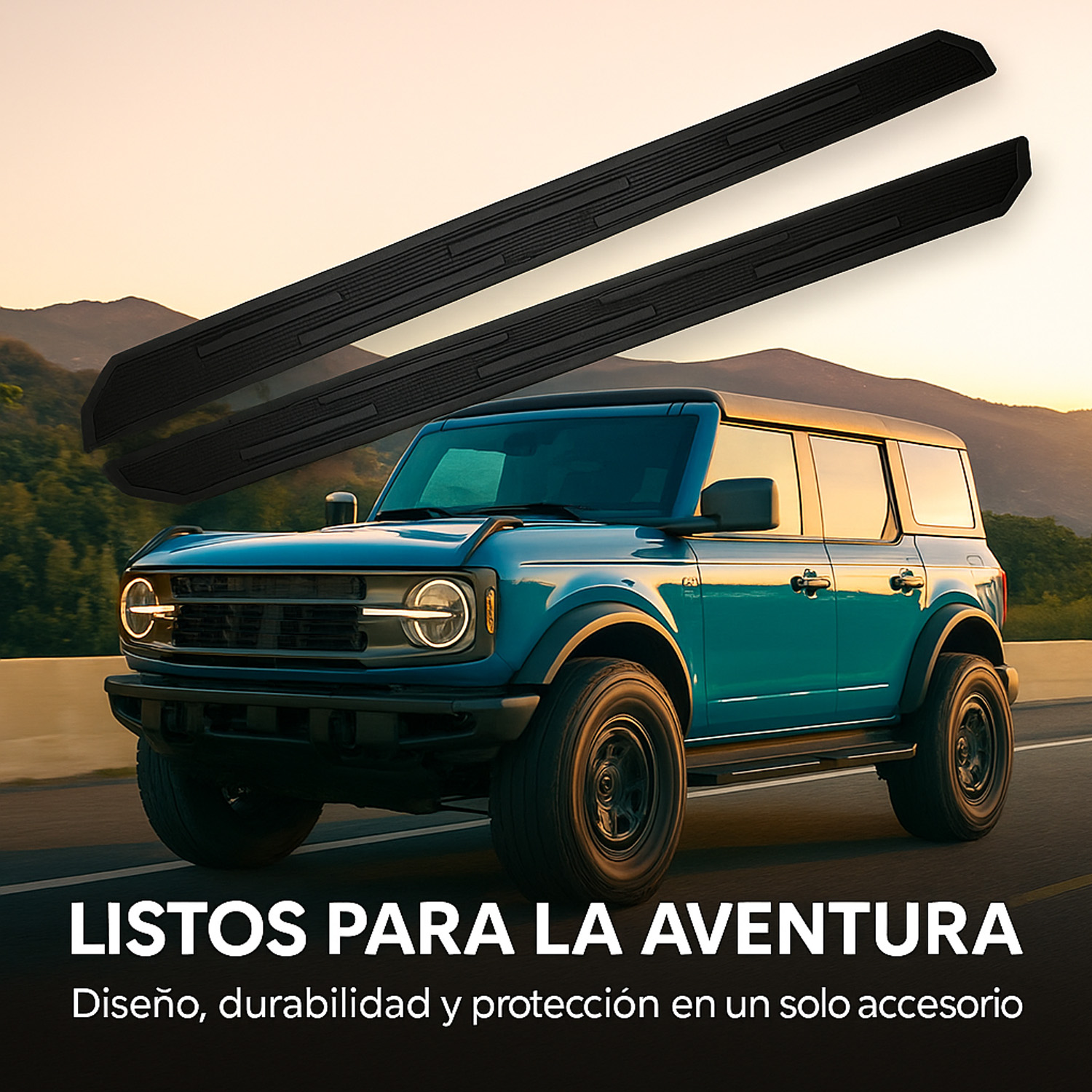 Foto 3 pulgar | Estribos Laterales Fijos De 4 Puertas Compatible Con Bronco 2021-2023 | Dunari Powersports | A1252 | Color Negro