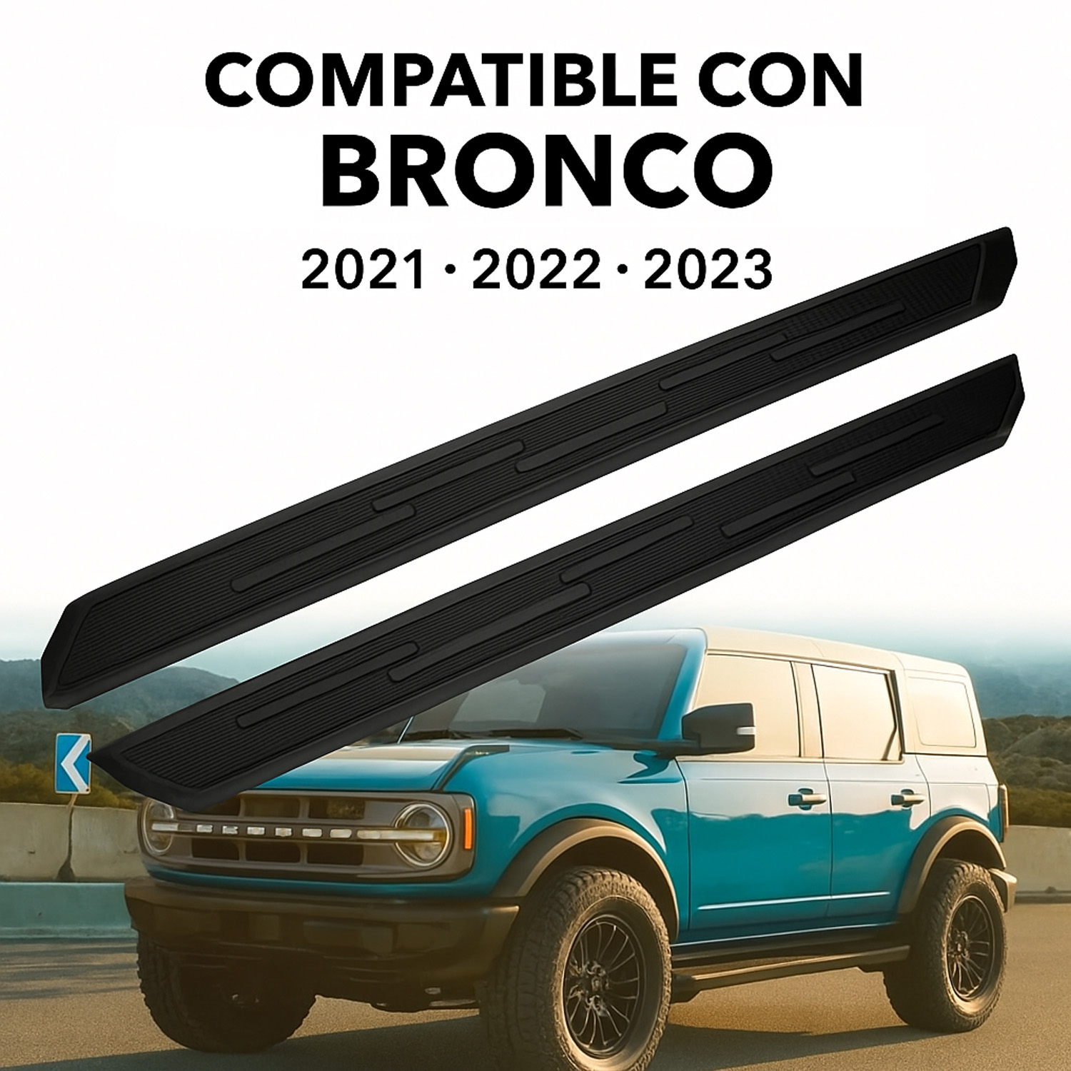 Foto 5 pulgar | Estribos Laterales Fijos De 4 Puertas Compatible Con Bronco 2021-2023 | Dunari Powersports | A1252 | Color Negro