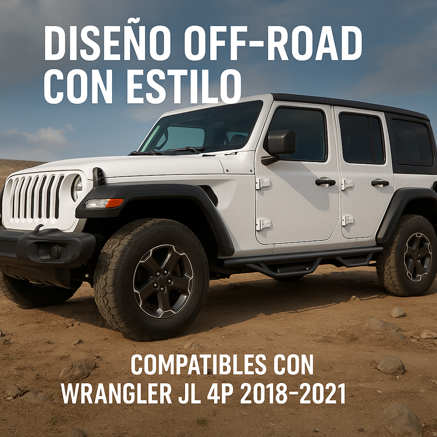 Foto 5 pulgar | Estribos Fijos Laterales Compatible Con Wrangler Jl 4 Puertas 2018–2021 | Dunari Powersports | A1331 | Color Negro