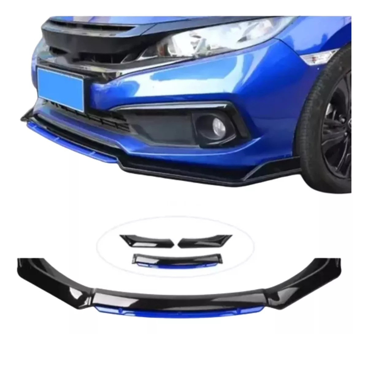 Foto 4 pulgar | Lip Delantero Filo Facia Splitter Auto Universal Eo Safe Imports Esi-13475 Azul 5 Piezas