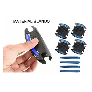 Foto 3 | Protector Manijas Exterior 4 Puertas Tipo Fibra De Carbono Eo Safe Imports Esi-10294 Azul