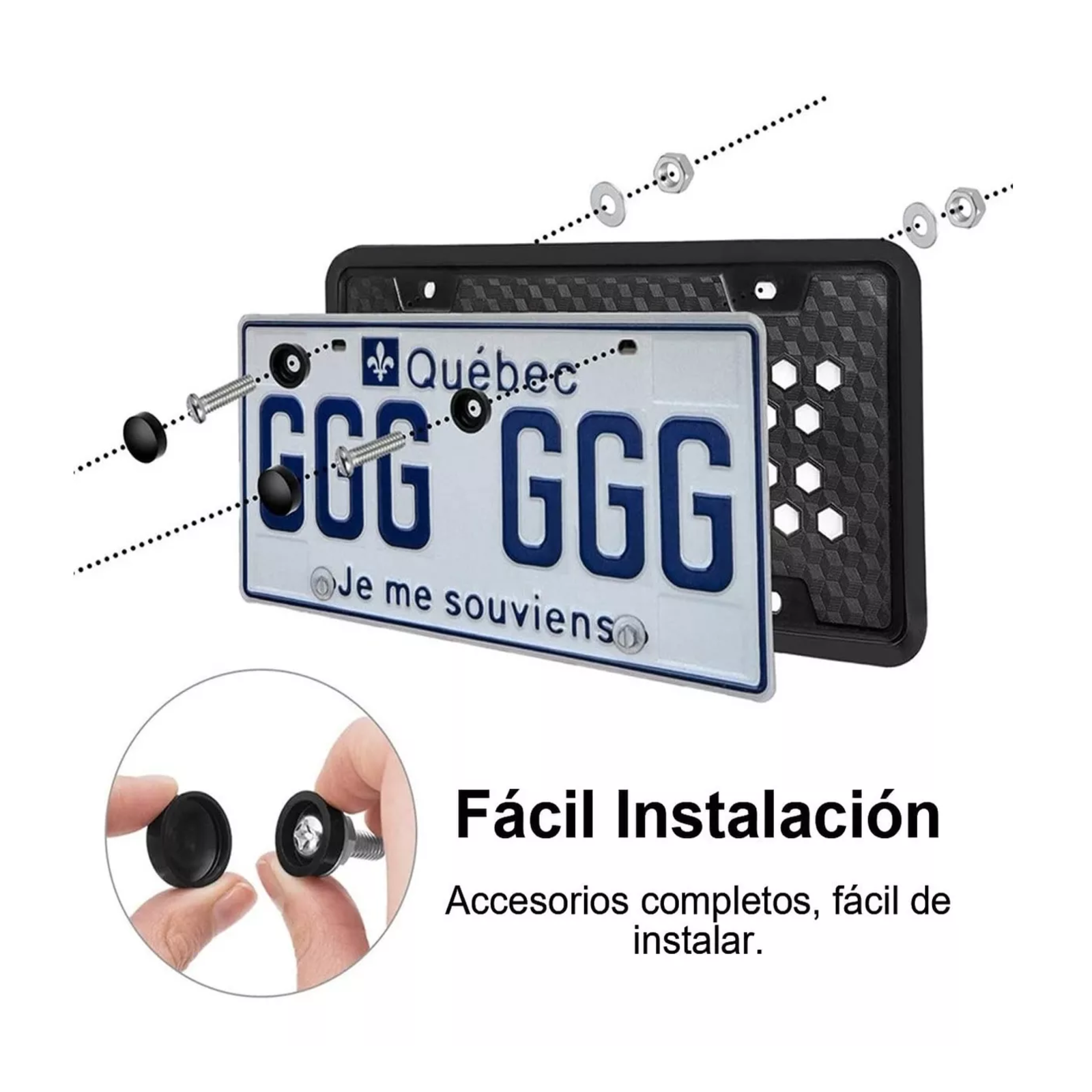 Foto 4 | Juego de Portaplacas Universal Belug color Negro de Silicona 2 Piezas