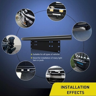 Foto 2 | Base Soporte Porta Faros Barra Led Portaplacas Auto Jeep/suv Eo Safe Imports Esi-9446 Negro