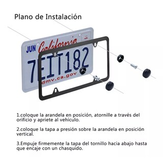 Foto 3 | Portaplaca para Coche Universal de Acero Inoxidable 1 Par Eo Safe Imports Esi-13084 Negro