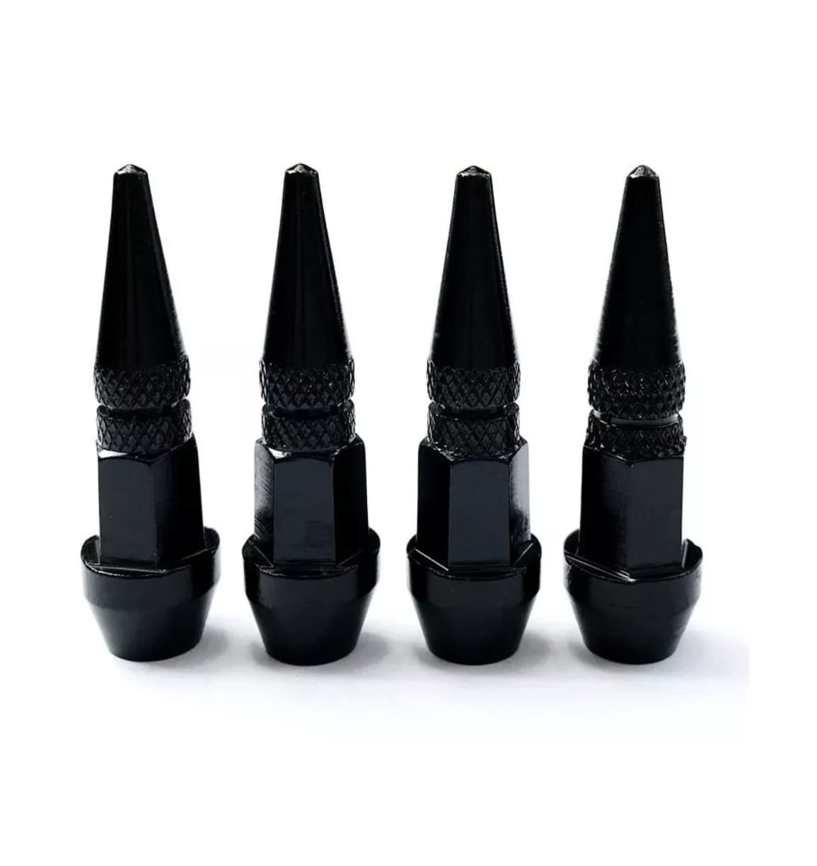 Picos Pivote Cubre Válvula Aluminio 4.5 cm Negros para Auto/ Moto/ Bici 4 Piezas $489