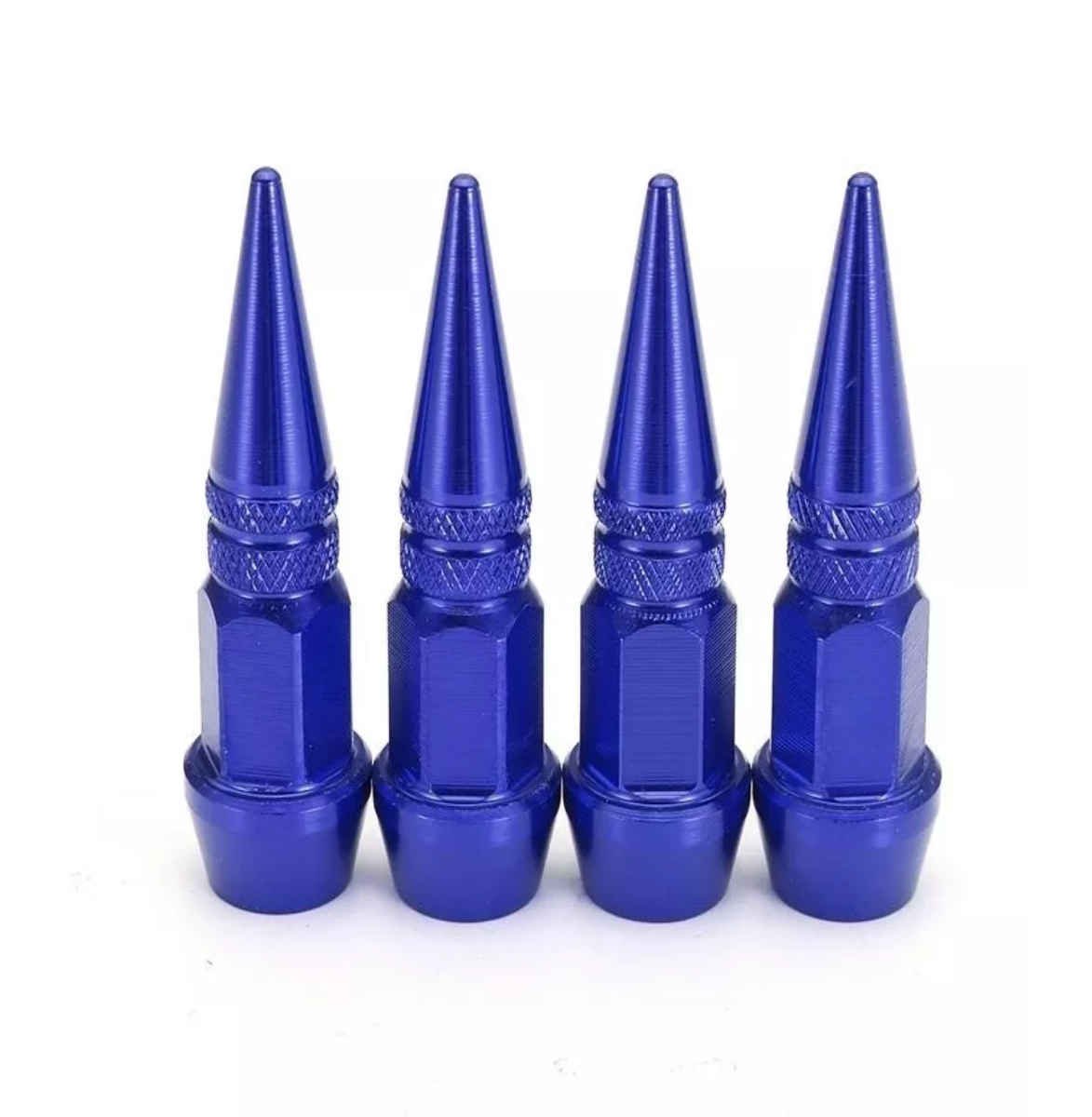 4pzs Picos Pivote Cubre Válvula Alumini 4.5cm Auto Moto Bici Azul