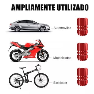 Foto 2 | Kit 16pzs Tapones De Válvula Cubre Auto Moto Eo Safe Imports Esi-13846 Rojo