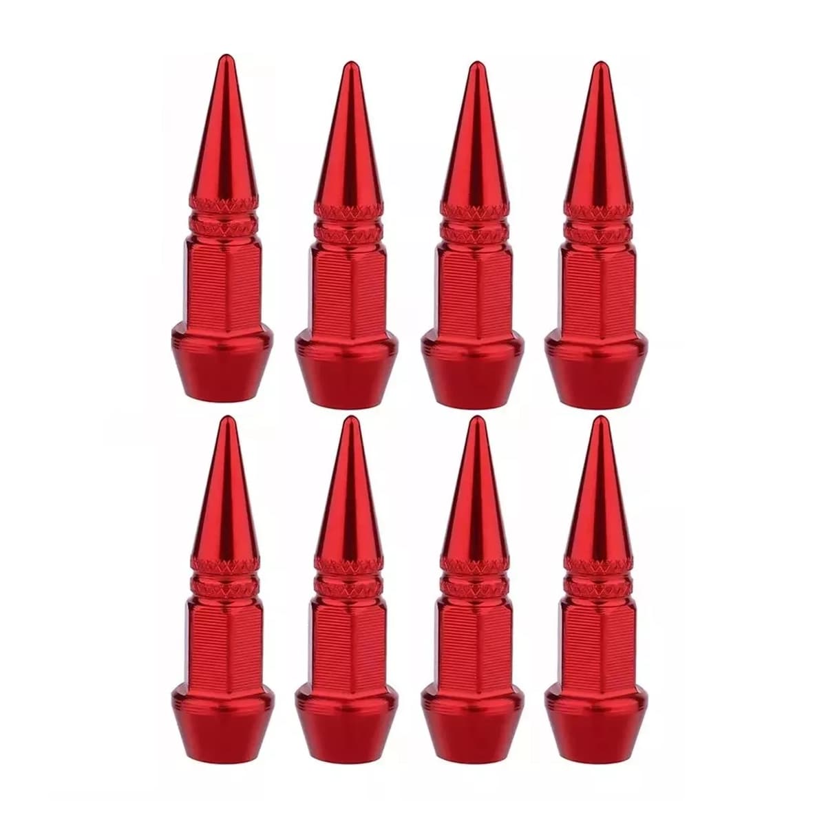 Tapones Llantas Aluminio Válvula Para Auto Moto Bici  8 Pzs Eo Safe Imports Esi-17870 Rojo $419