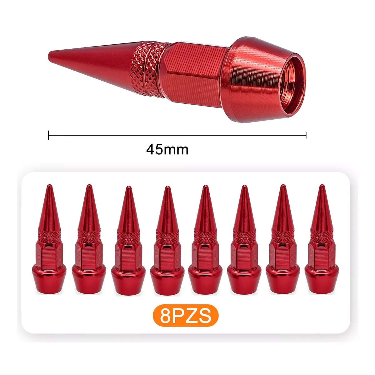 Foto 3 pulgar | Tapones Llantas Aluminio Válvula Para Auto Moto Bici  8 Pzs Eo Safe Imports Esi-17870 Rojo