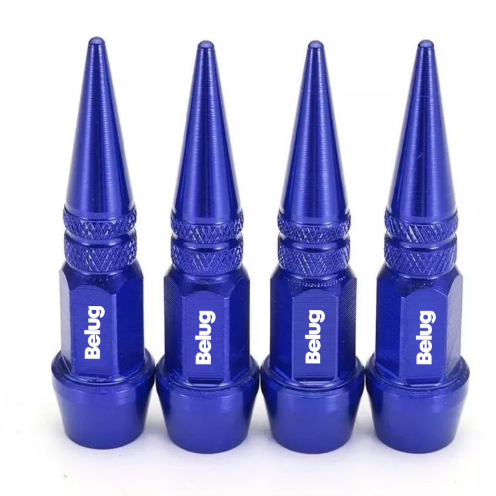4pzs Picos Pivote Cubre Válvula Aluminio 4.5cm Auto Moto Bici Azul Belug