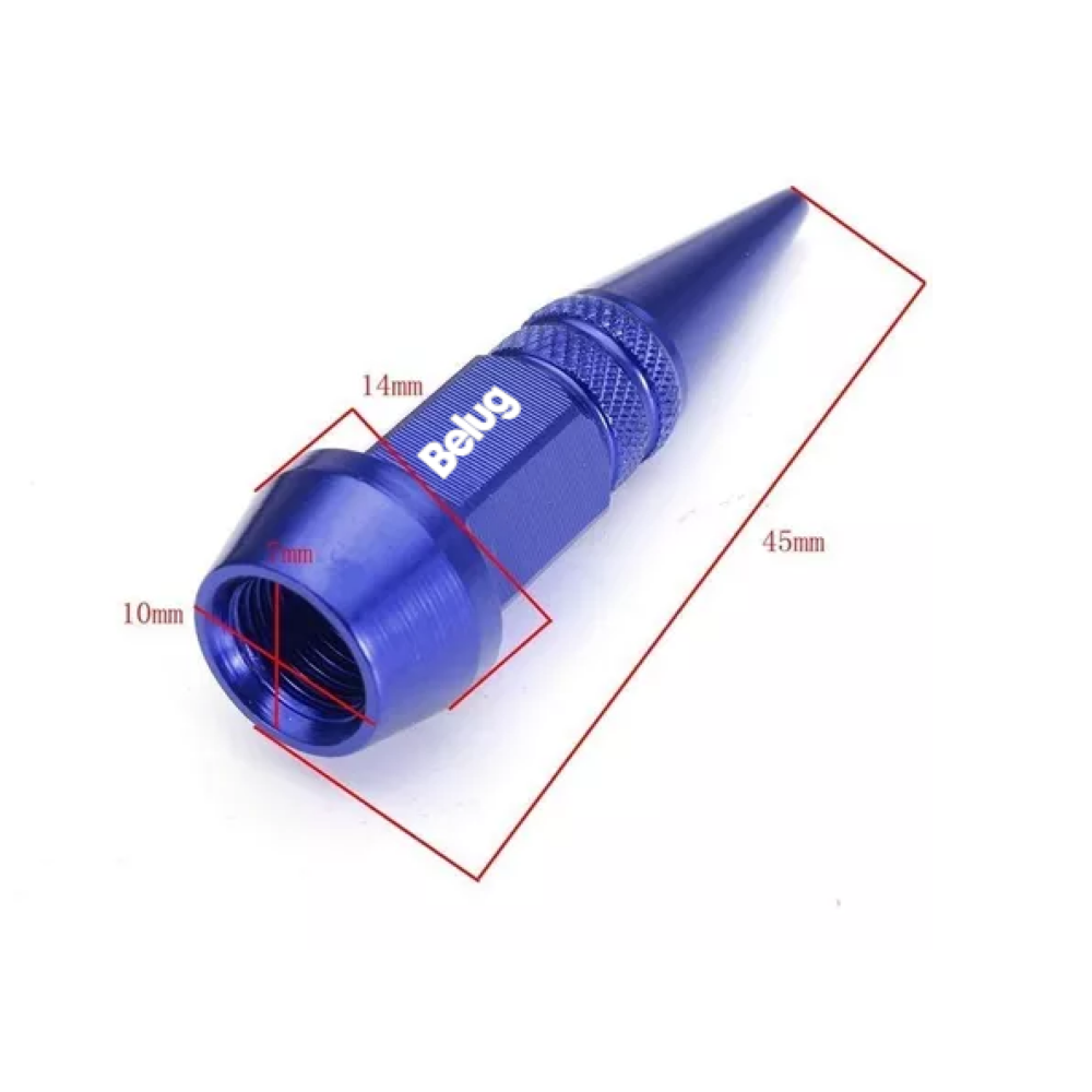 Foto 3 pulgar | 4pzs Picos Pivote Cubre Válvula Aluminio 4.5cm Auto Moto Bici Azul Belug
