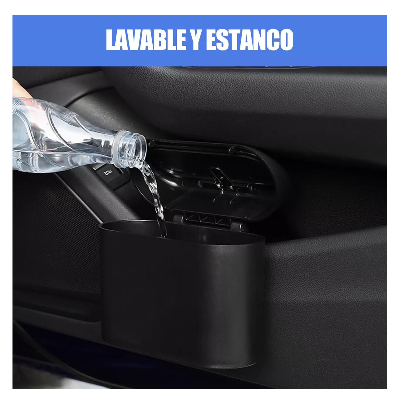 Foto 4 pulgar | Bote de Basura Universal Portátil para Vehículo 2 Piezas Negro