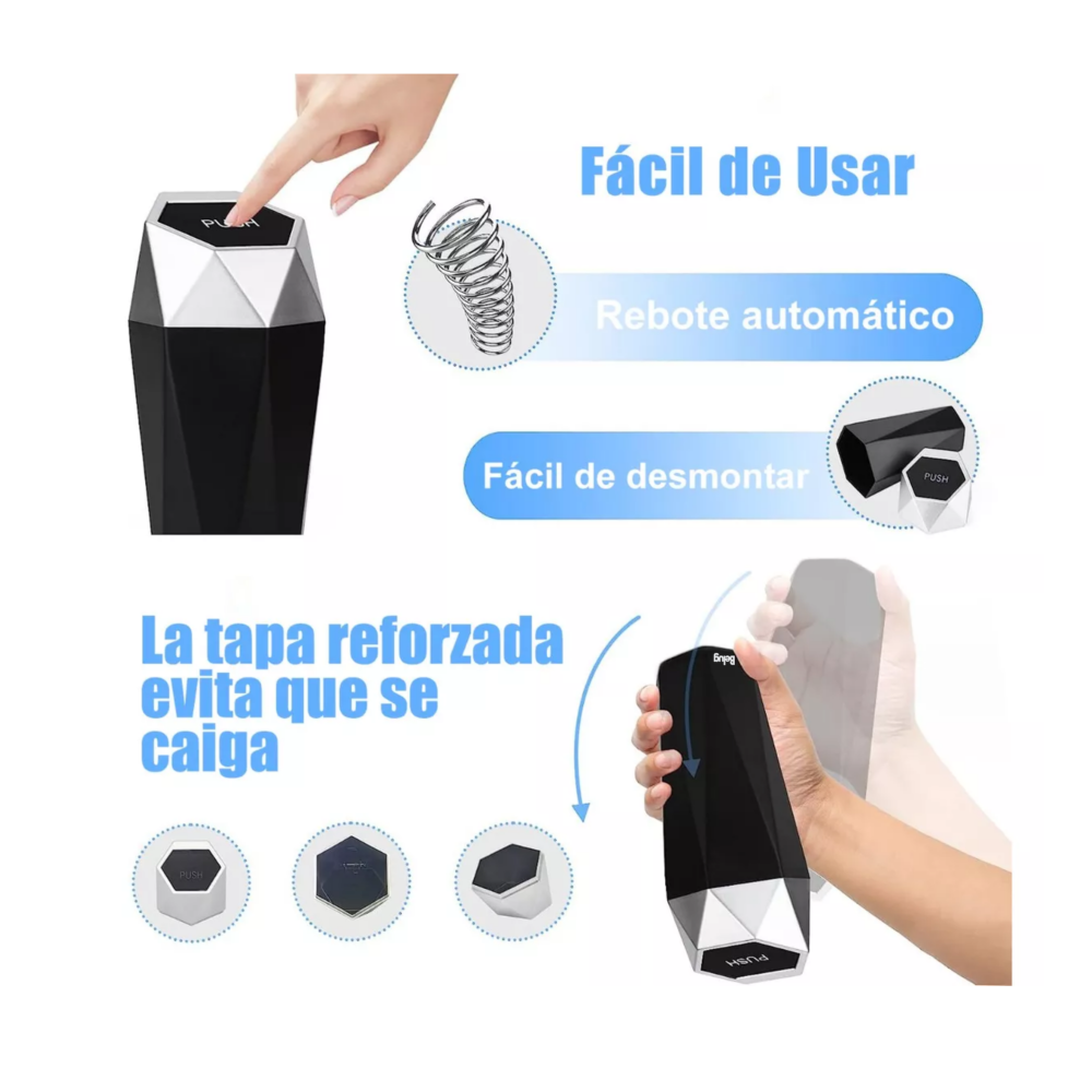 Foto 5 | Min Bote de Basura con Tapa 2 Piezas