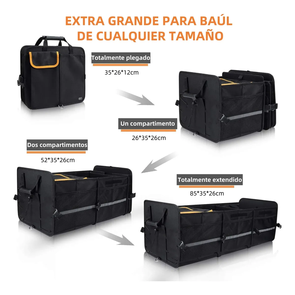 Foto 4 pulgar | Organizador Térmico Hielero P/maletero Cajuela Auto Plegable Eo Safe Imports Esi-18667 Negro