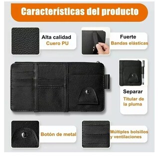Foto 4 | Bolsa Organizadora De Cuero Para Visera De Coche Multiusos