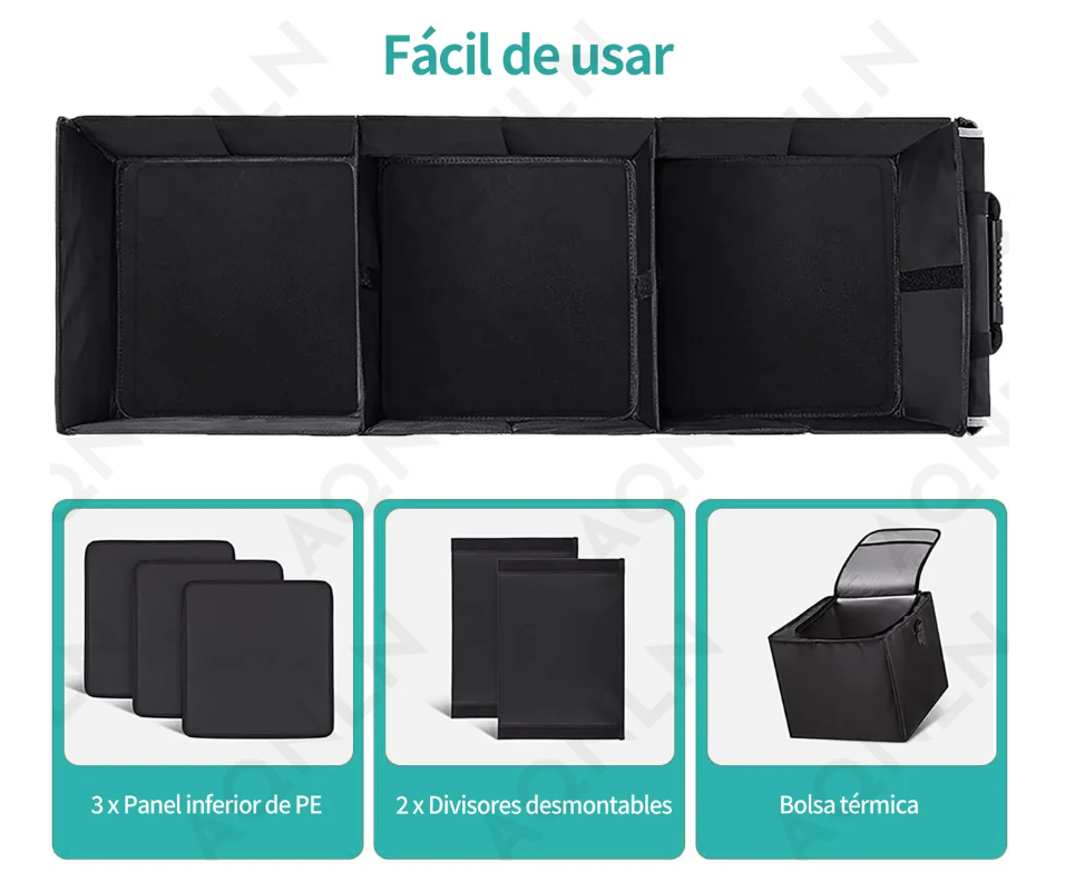Foto 4 pulgar | Organizador De Maletero De Coche Plegable Con Bolsa Térmica