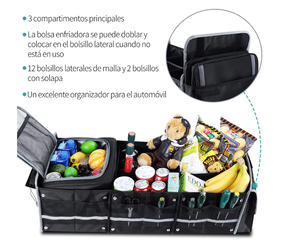 Foto 6 pulgar | Organizador De Maletero De Coche Plegable Con Bolsa Térmica
