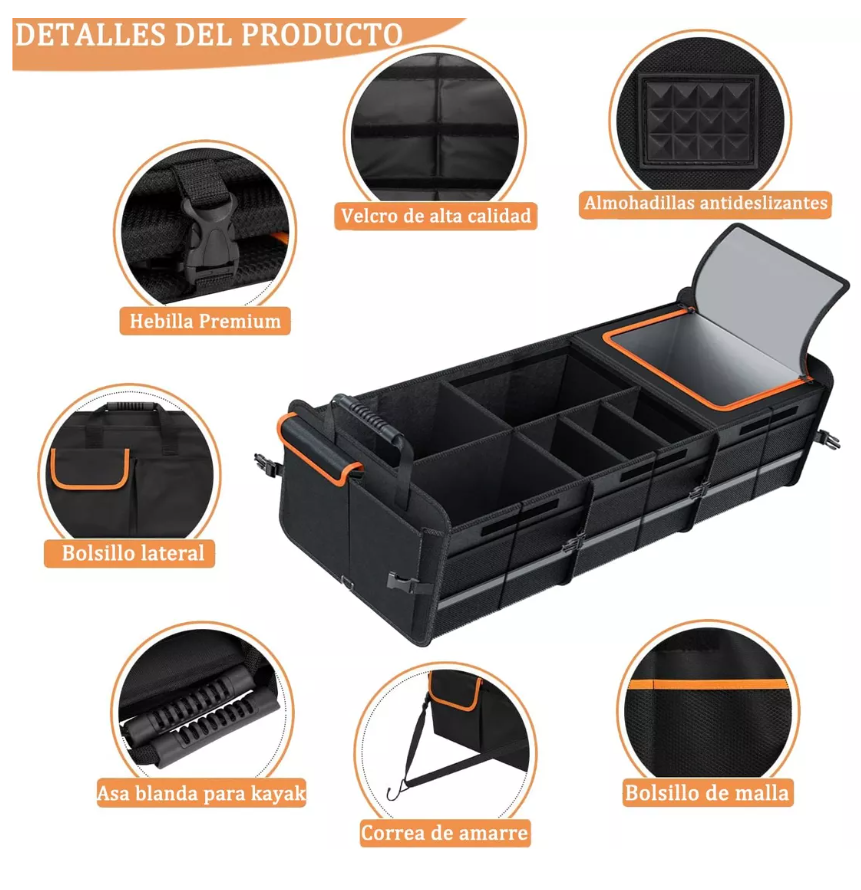 Foto 4 pulgar | Organizador Cajuela Para Auto Premium Plegable Y Bolsa Malla
