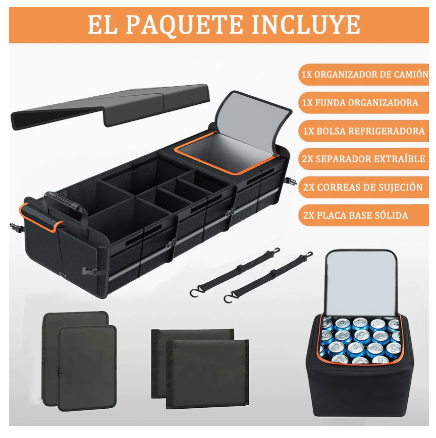 Foto 5 pulgar | Organizador Cajuela Para Auto Premium Plegable Y Bolsa Malla