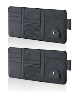 Foto 1 | 2pz Organizador De Visera Coche Bolsa Cuero Multiuso Tarjeta