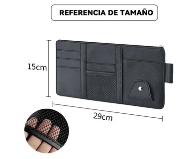 Foto 2 | 2pz Organizador De Visera Coche Bolsa Cuero Multiuso Tarjeta