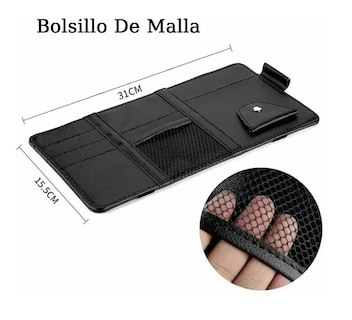 Foto 2 | Organizador De Visera Coche Bolsa Cuero Multiusos De Tarjeta