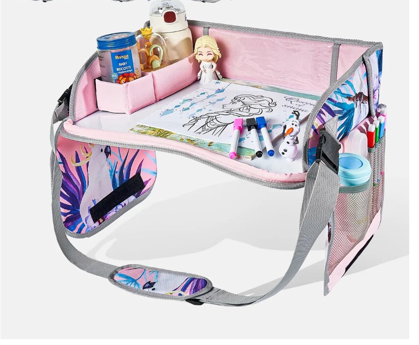 Mesa Multifuncional Para Coche Con Bandeja De Viaje Niños Color Rosa $622