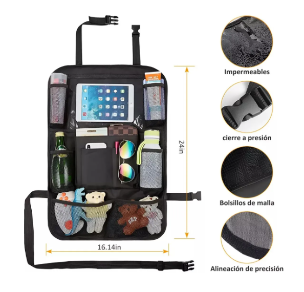 Foto 2 | Bolsa De Almacenamiento De Asiento Para Auto Universal 2pcs