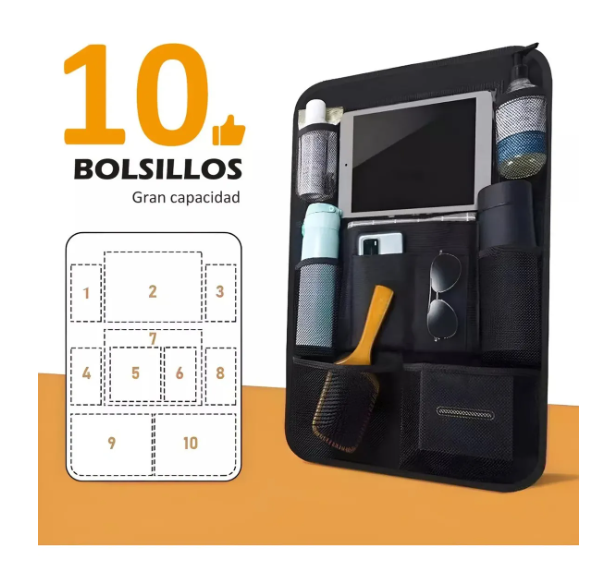 Foto 5 pulgar | Bolsa De Almacenamiento De Asiento Para Auto Universal 2pcs