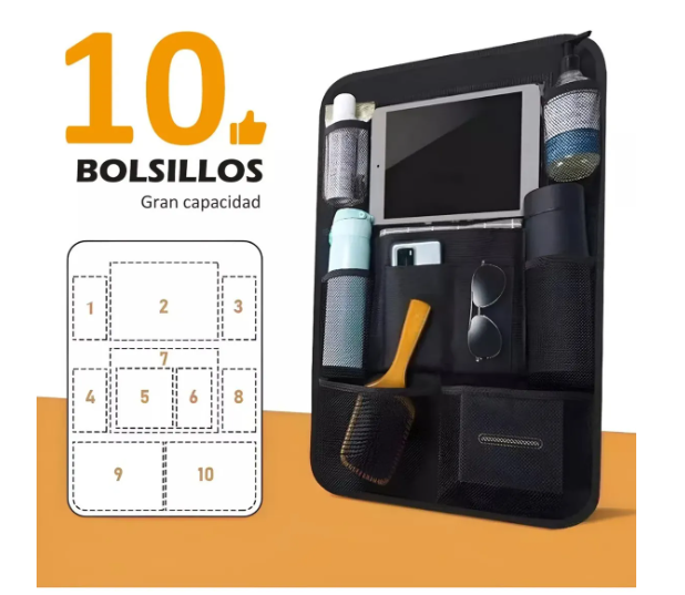 Foto 3 pulgar | Bolsa De Almacenamiento De Asiento Para Auto Universal 2pcs