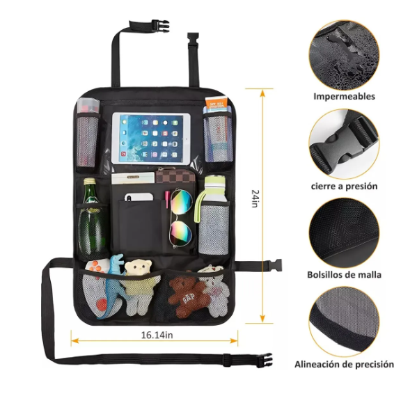 Foto 6 pulgar | Bolsa De Almacenamiento De Asiento Para Auto Universal 2pcs