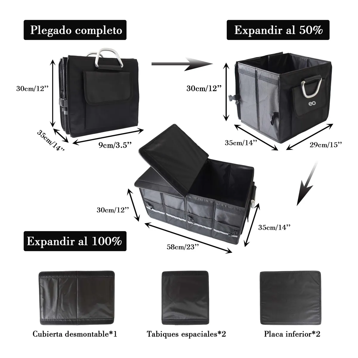 Foto 3 pulgar | Organizador De Cajuela Plegable  Accesorios Auto Eo Safe Imports Esi-19972 Negro